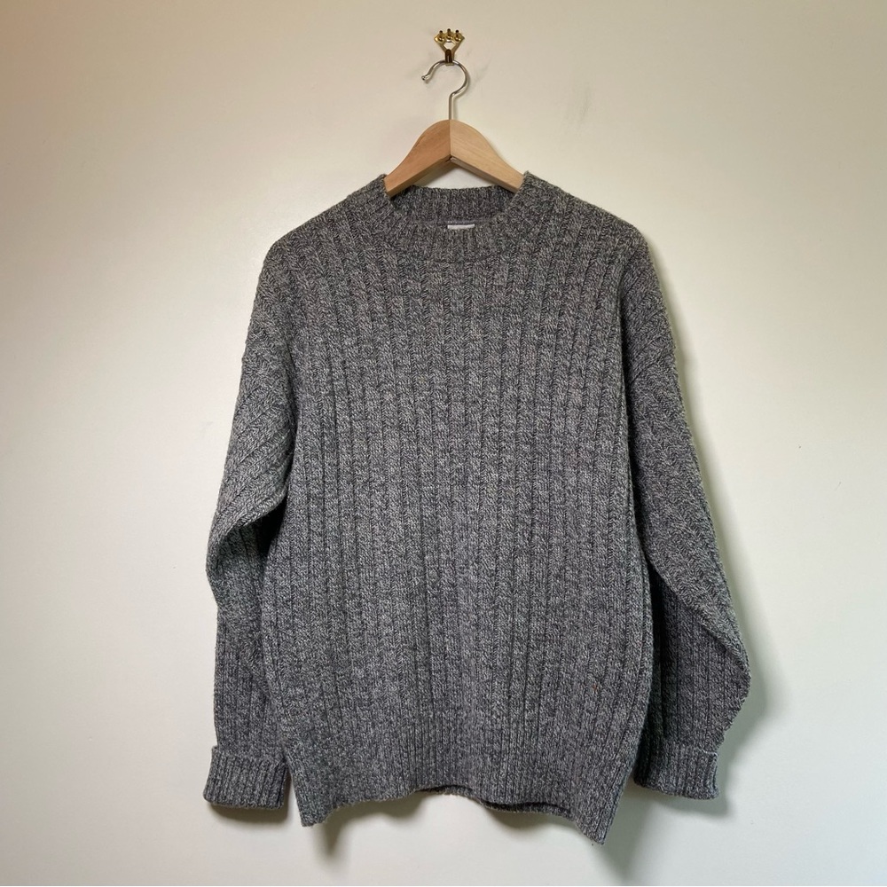 Vintage Head Wool Blend Ribbed Sweater